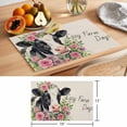 thumbnail image 6 of Cozy Farm Days Placemats Set of 2, Farmhouse Watercolor Dairy Cow Linen Texture Non-Slip Place Mats Washable Table Mats for Kitchen Dining Table Decorations Indoor/Outdoor, 6 of 9