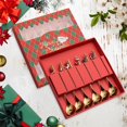thumbnail image 6 of Fiocias 4Pcs Christmas Tableware with Gift Box Creative Stainless Steel Spoons Forks for Spoon Red Box, 6 of 9