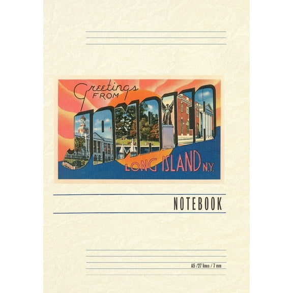 Vintage Lined Notebook Greetings from Jamaica, Long Island, New York, (Paperback)