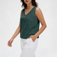thumbnail image 3 of XuJwPNcy Womens Sleeveless Tank Tops V Neck Breathable Cotton Linen Tees Thin Loose T Shirts Basic Summer Beach Resort Wear, 3 of 6