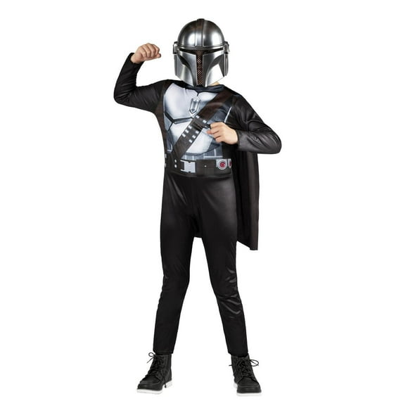 STAR WARS THE MANDALORIAN YOUTH COSTUME - Jumpsuit with Cape and 3D Headpiece