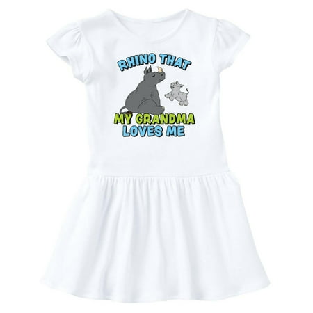 

Inktastic Rhino That My Grandma Loves Me with Cute Rhinos Gift Baby Girl Dress