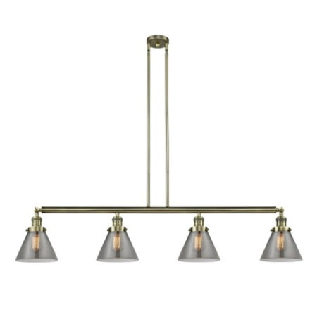 

Innovations 214-AB-S-G43 Large Cone 4 Light Island Light part of the Franklin Restoration Collection Antique Brass