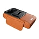 thumbnail image 4 of Almohadilla Universal para Reposabrazos de Coche con Organizador Interior Central Porta Vasos Espacio para Teléfono Y Compartimiento para Pañuelos PU naranja, 4 of 9
