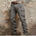 thumbnail image 5 of XIAONU Mens Letter Embroidered Cargo Pants Relaxed Fit Full Length Belted Trousers Breathable Edgy Western Bottoms, 5 of 5
