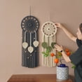 thumbnail image 4 of AtrapasueñOs Boho DecoracióN de Pared AtrapasueñOs Macramé Colgante de Pared con 3 Hojas Tejidas Borlas DecoracióN del Hogar 25X80Cm, 4 of 5