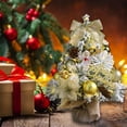 thumbnail image 2 of Christmas Tree, Red White Ornament Decorations with Pine Cones, Snow Flocked Mini Christmas Tree with Lights, 2 of 5