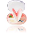 thumbnail image 1 of Pill Box Small,Portable Pill Case Waterproof Travel Daily Pill Orrganize for Purses and Pockets BPA Free Pill Container for Vitamins,Fish Oils,Supplements,Medication, 4 Compartment (Pink), 1 of 1