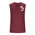 thumbnail image 3 of Men's Palm Tree Tank Top Summer Cut Off Crewneck Sleeveless Bodybuilding Fitness Muscle Shirts Athletic Gym Tees, 3 of 4
