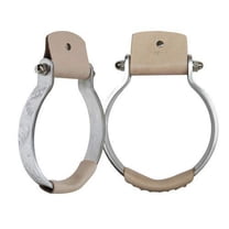 Showman Engraved Aluminum Oxbow Stirrups w/ Leather Covered Tread