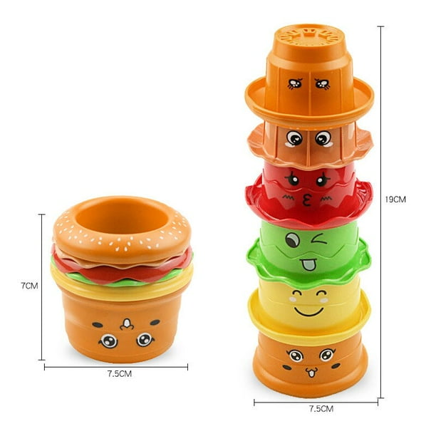 Juguetes de taza apilable para bebés, torre de apilamiento Montessori, juguetes educativos para bebés, regalo para niños Fivean unisex