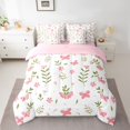 thumbnail image 2 of Homewish Cartoon Butterflies 7-Piece Twin Bedding Sets,Rustic Plant Leaves Bedding Comforter Set,Pink White Green Sheet Sets For Girl Teens,Breathable Home Decor Reversible, 2 of 8