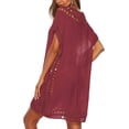 thumbnail image 3 of ZANKLEY Womens Swimsuits Cover Ups Crochet Chiffon Beach Cover Bathing Suit Bikini Wear Coverups Dress, 3 of 8