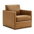 thumbnail image 5 of CHITA Swivel Accent Chairs Set of 2 for Living Room, Comfortable Arm Chairs for Bedroom, Faux Leather in Saddle Brown, 5 of 9
