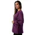 thumbnail image 2 of Just Love Women's Solid Scrub Jacket - Comfortable and Professional Uniform Coat (Eggplant, X-Large), 2 of 3