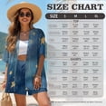 thumbnail image 7 of Xoenoiee Star Galaxy Print Women's 2 Piece Outfit Cover Up Half Sleeve Blouse Shorts Set Summer Beach Vacation Resort Wear Plus Size, Size S, 7 of 7