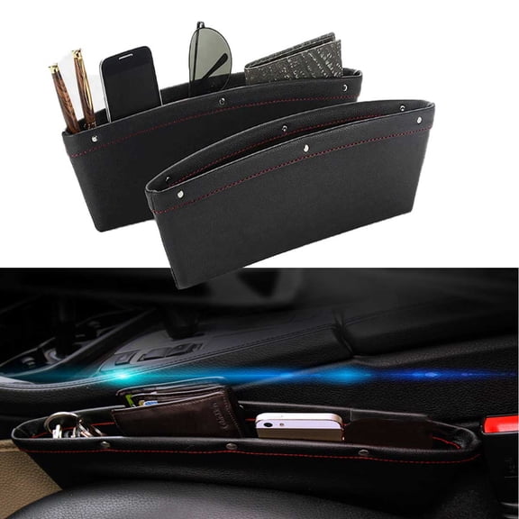 2xCar Seat Gap Filler ,Seat Side Leak-Proof Strips Car Seat Side Pocket Organizer for Mobiles,Keys & Wallets
