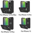 thumbnail image 4 of Ring Holder/Stand Dual layer Hybrid Case for iPhone 15/15 Plus/15 Pro/15 Pro Max, 4 of 5