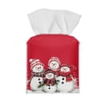 thumbnail image 2 of FUIALDOLG Waterproof Tissue Box Cover, PU Leather Square Car Tissue Holder with Cartoon Snowmen Pattern - Decorative Organizer for Bathroom Vanity Countertop, Night Stands, Office Desk & Car, 2 of 7