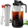 thumbnail image 1 of 64oz cold brew coffee maker, 2 quart wide mouth with extra fine stainless steel filter (black)., 1 of 5