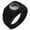 Black, variant on Stainless Steel Sun & Moon Yin Yang Geometric Pattern Step-Down Biker Style Polished Ring