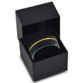 thumbnail image 3 of P. Manoukian Tungsten Wedding Band Ring 9mm for Men Women Black & 18K Yellow Gold Plated Pipe Cut Brushed Polished Lifetime Guarantee Size 4, 3 of 4