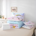 thumbnail image 5 of Homewish Kawaii Cartoon Teens Twin Bedding Sets 7-Piece, Cute Dreamy Unicorn Bedding Comforter Set, Fairy Tale Butterfly Sheet Sets, Ultra Soft Bedroom Decor, 5 of 7