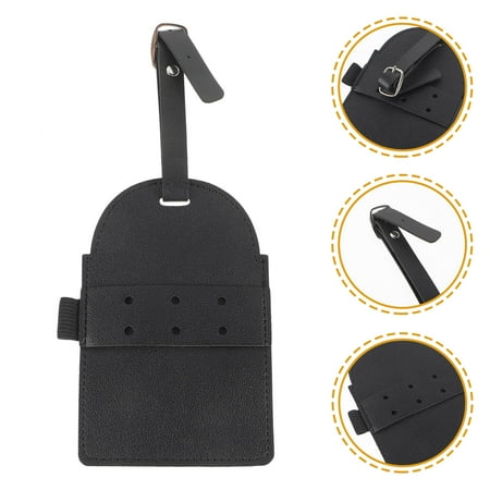 NICEXMAS Black PU Golfing Tee Holder Portable Organizer for Golf Bag Easy Carry