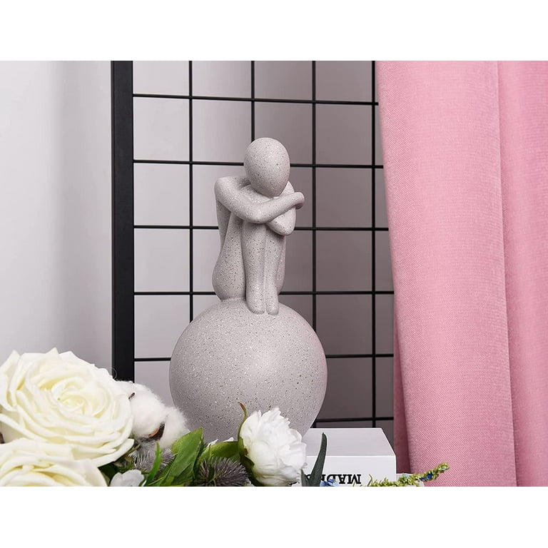 QHCS Rose Hand in Hand Couple Statue Sculpture,The Lovers Abstract Crafts  Sandstone Handmade Figurine Home Bedroom Living Room Study Room Studio