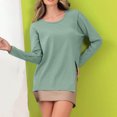 thumbnail image 3 of STETMN Women's Batwing Long Sleeve Shirts Round Neck Pullover Tops Loose Lightweight Sweater, 3 of 6