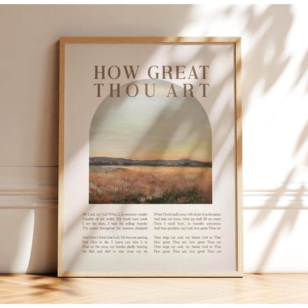 How Great Thou Art Wall Art Print Christian Hymn Lyrics Decor Unframed Paper Print