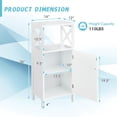 thumbnail image 3 of Costway Bathroom Floor Cabinet Side Storage Organizer with Open Shelf & Adjustable Shelf, 3 of 10