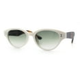 thumbnail image 4 of Polarized Cat Eye Thick Horn Rim Retro Hipster Vintage Vibe Sunglasses White Tortoise - Green, 4 of 8