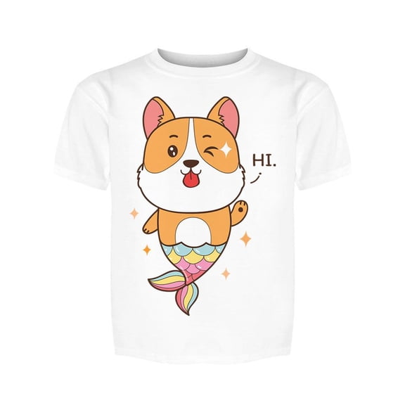 Mermaid Corgi Tee Girl's -Image by Shutterstock