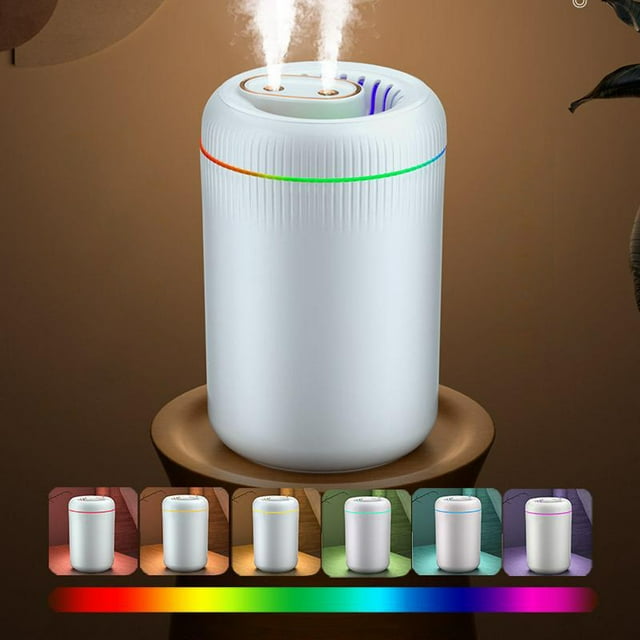 Dvkptbk USB Humidifier With Colorful ,Large Capacity 3.5L Quiet Cool Mist Humidifier For Bedroom And Office ,Plants, Easy To Clean - Black Friday Clearance