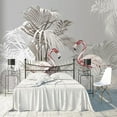 thumbnail image 1 of Papier Peint 3D Flamant Rose Plante SKU WAL0291, 1 of 1