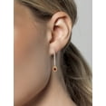 thumbnail image 3 of Gem Stone King 14K Two Tone Gold Red Garnet and Lab Grown Diamond Earrings for Women | 1.46 Cttw | Gemstone January Birthstone | Round 5MM, 3 of 6