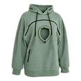 thumbnail image 4 of lcziwo Cat Pouch Hoodie Women Pet Hoodies Oversized Dog Carrier Hooded Sweatshirt with Carrying Pockets 2026 Army Green,S, 4 of 8