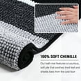 thumbnail image 4 of PrimeBeau Luxurious Absorbent Shag Chenille Bath Rug Set, Microfiber, Non-Slip, Ultra Thick, Pack of 2 (Black), 4 of 7