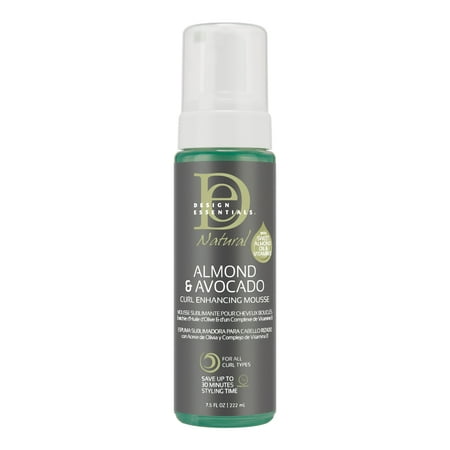 Design Essentials Natural Almond & Avocado Curl Enhancing Mousse for Frizz-Free Natural Hair, 7.5