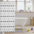thumbnail image 3 of Manfei Cartoon Shark Shower Curtain 72Wx84L, Simple Abstract Wave Bathroom Shower Curtain, White Gray, 3 of 5