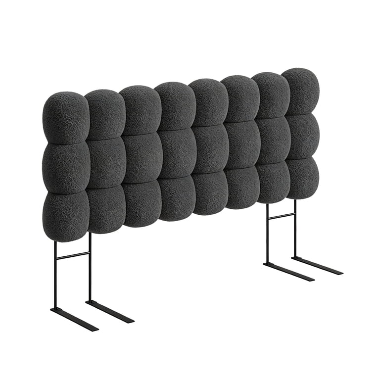 Pinmoco Queen Cloud-Shaped Headboard, Memory Foam, Teddy Fleece photo 8