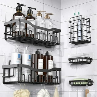 Shower Caddy 5 Pack Adhesive Clear Acrylic Bathroom Shower Shelf Organizer  Trans