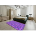 thumbnail image 5 of Ahgly Company Machine Washable Indoor Round Transitional Purple Daffodil Purple Area Rugs, 7' Round, 5 of 7