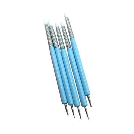 5pcs 2 Way Ball Styluses Dotting Tool Silicone Color Shaper Brushes Pen for Polymer Clay Pottery Modeling Sculpture Nail Art (Blue) - Walmart.com