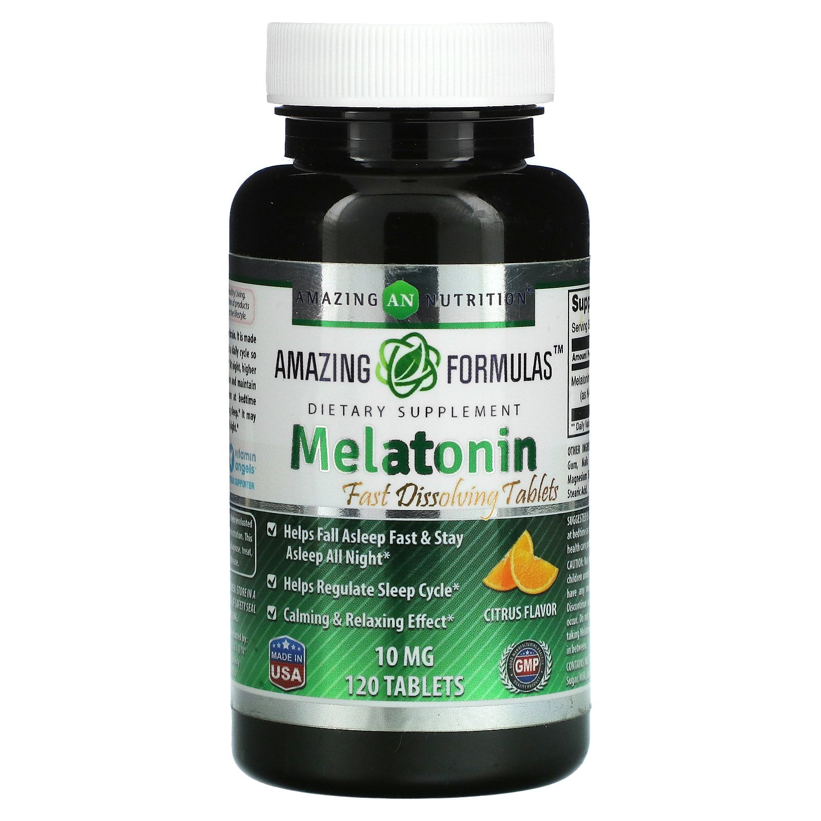 Melatonin, Citrus, 10 mg, 120 Tablets, Amazing Nutrition