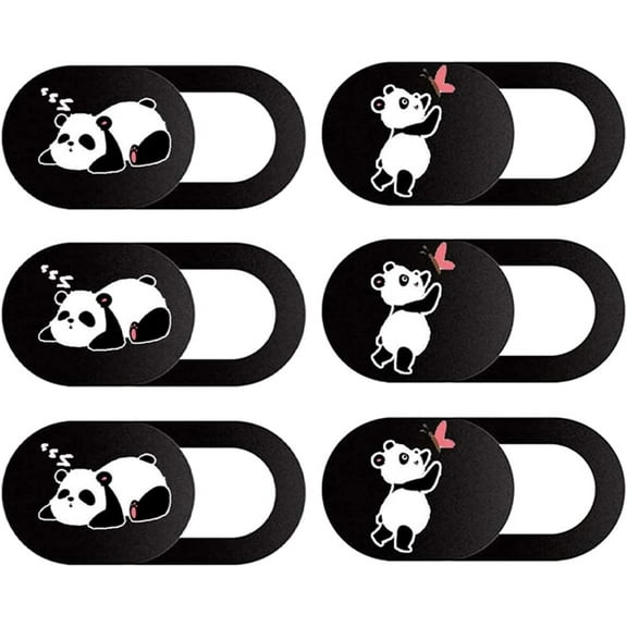 6pcs Panda Pattern Tablet Camera Slide Webcam Privacy Blocker Laptop Camera Cover Adhesive Webcam Cover