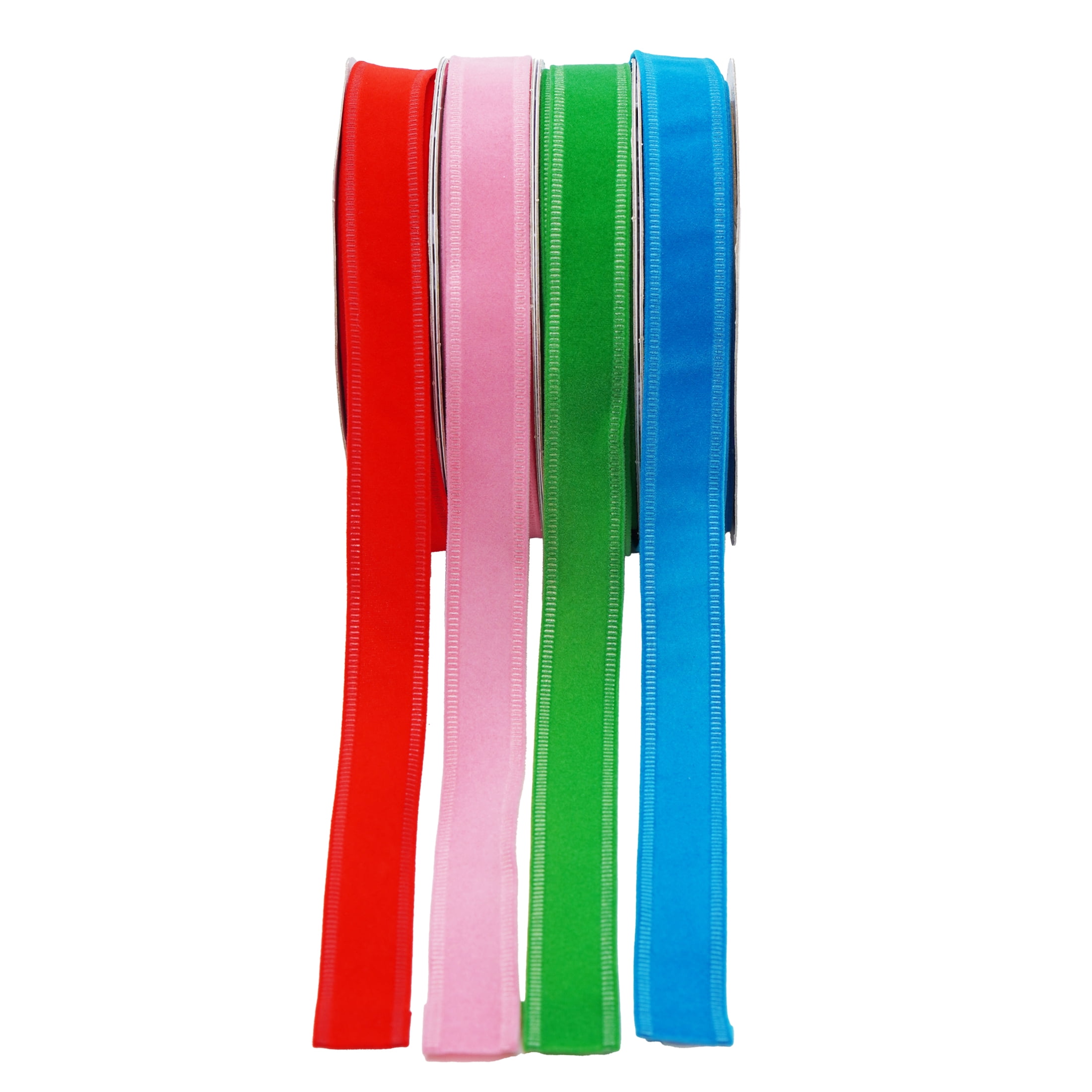 Assorted Color Christmas Ribbon, 0.75" x 12', 4 Pack, by Holiday Time