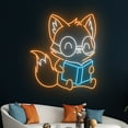 thumbnail image 5 of Handmadetneonsign Fox Reading Book Neon Light, Fox Book Led Sign, Fox Bookish Neon Sign, Bookworm, 5 of 5