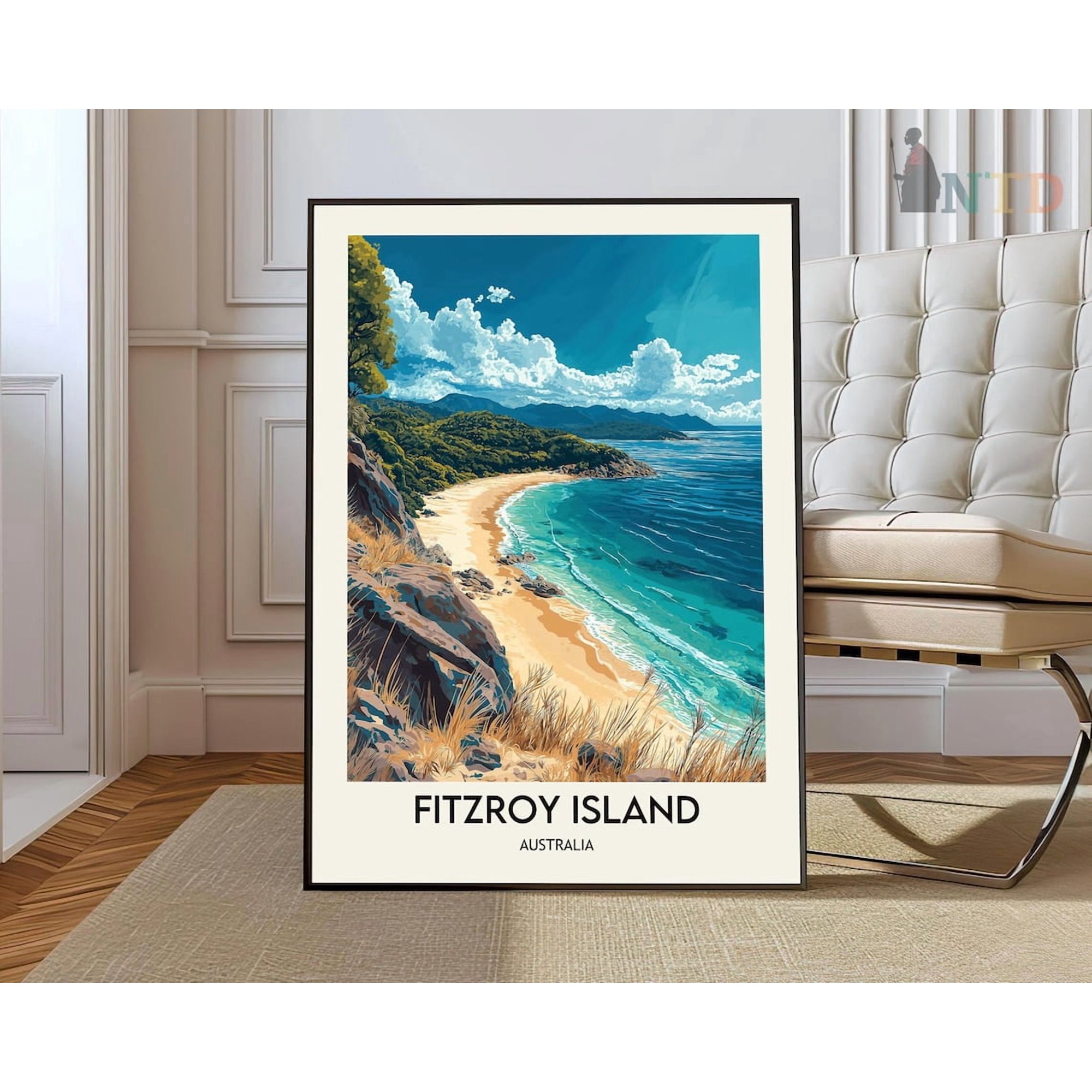 Fitzroy Island Australia Poster, Queensland Tropical Wall Art